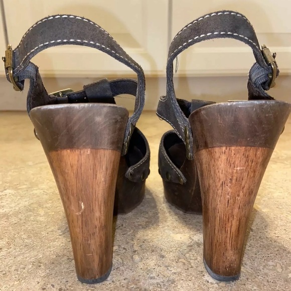 Michael Kors Mary Jane Block Heel & Leather Slingback Clogs Size 7 - Picture 4 of 6